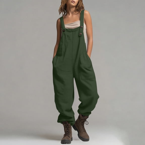 Women's Sleeveless Summer Romper Jumpsuit with Side Pockets