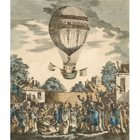 James Sadler And Captain Paget RN Ascending In A Balloon From Mermaid Tavern Gardens Hackney London August 1811 Canvas Art - Ken Welsh Design Pics (13 x 16)