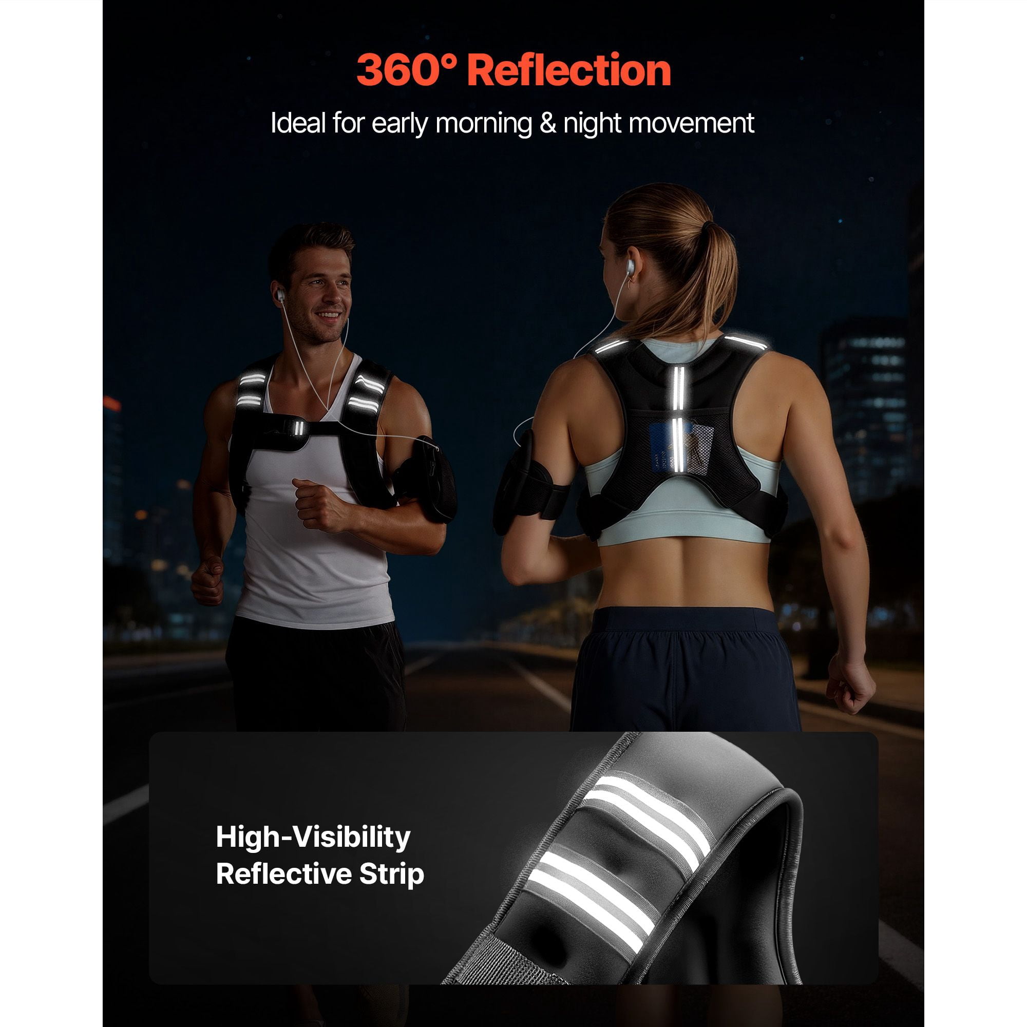 Weighted Vest 6 lbs Adjustable Reflective Stripe Body Weight Vest Men Women Strength Training Running Fitness