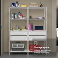 thumbnail image 4 of Madesa Garage Storage Rack with 4 Drawers and Open Shelves 55"L Multiuse Modular Organization Cabinet for Tools - White, 4 of 8