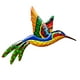 thumbnail image 1 of Escultura colorida de colibrí para colgar en la pared, ideal para entradas interiores y exteriores. naranja, 1 of 9