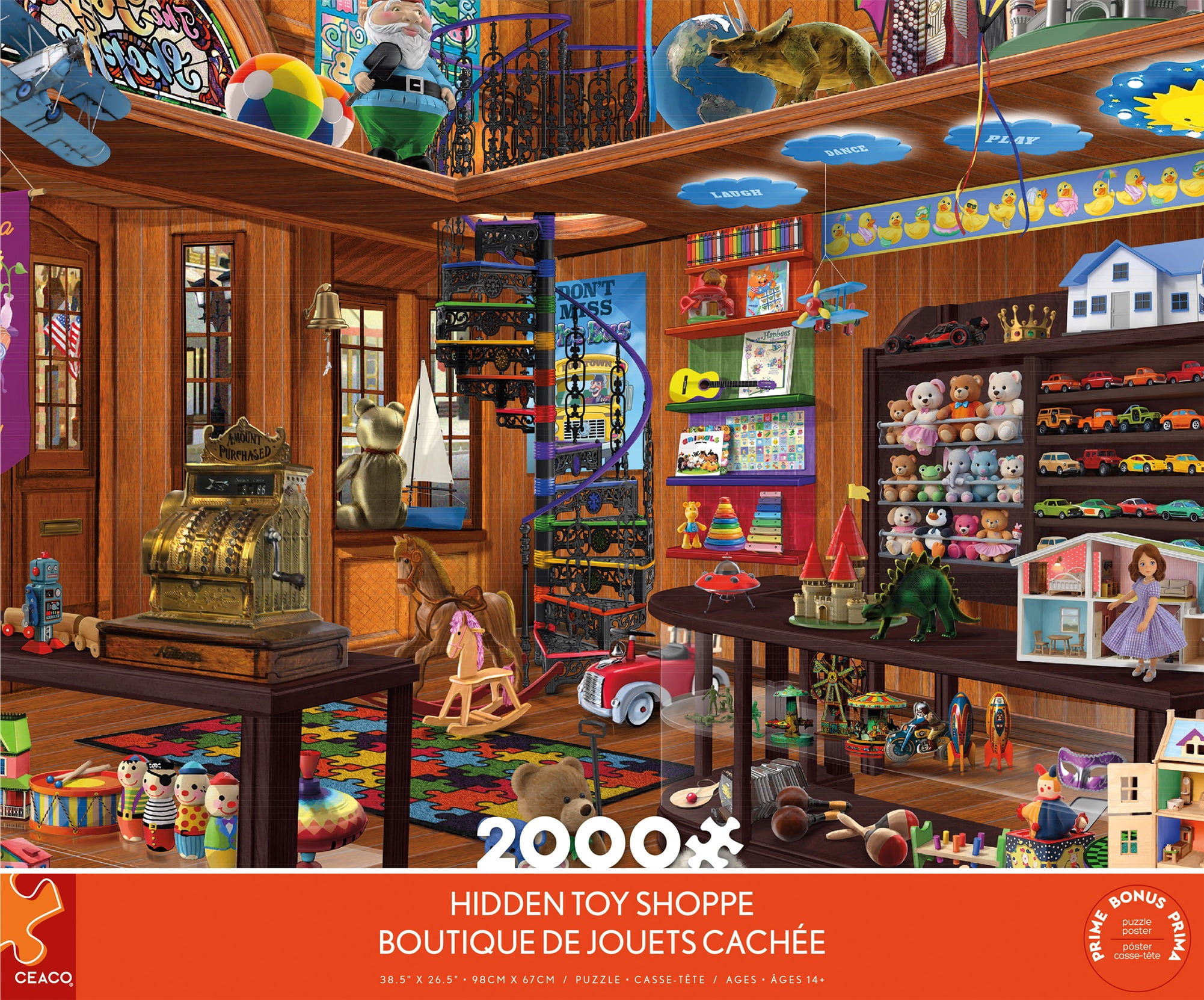 Ceaco Bigelow Hidden Toy Shoppe 2000-Piece Interlocking Jigsaw Puzzle for Adults Ages 14+