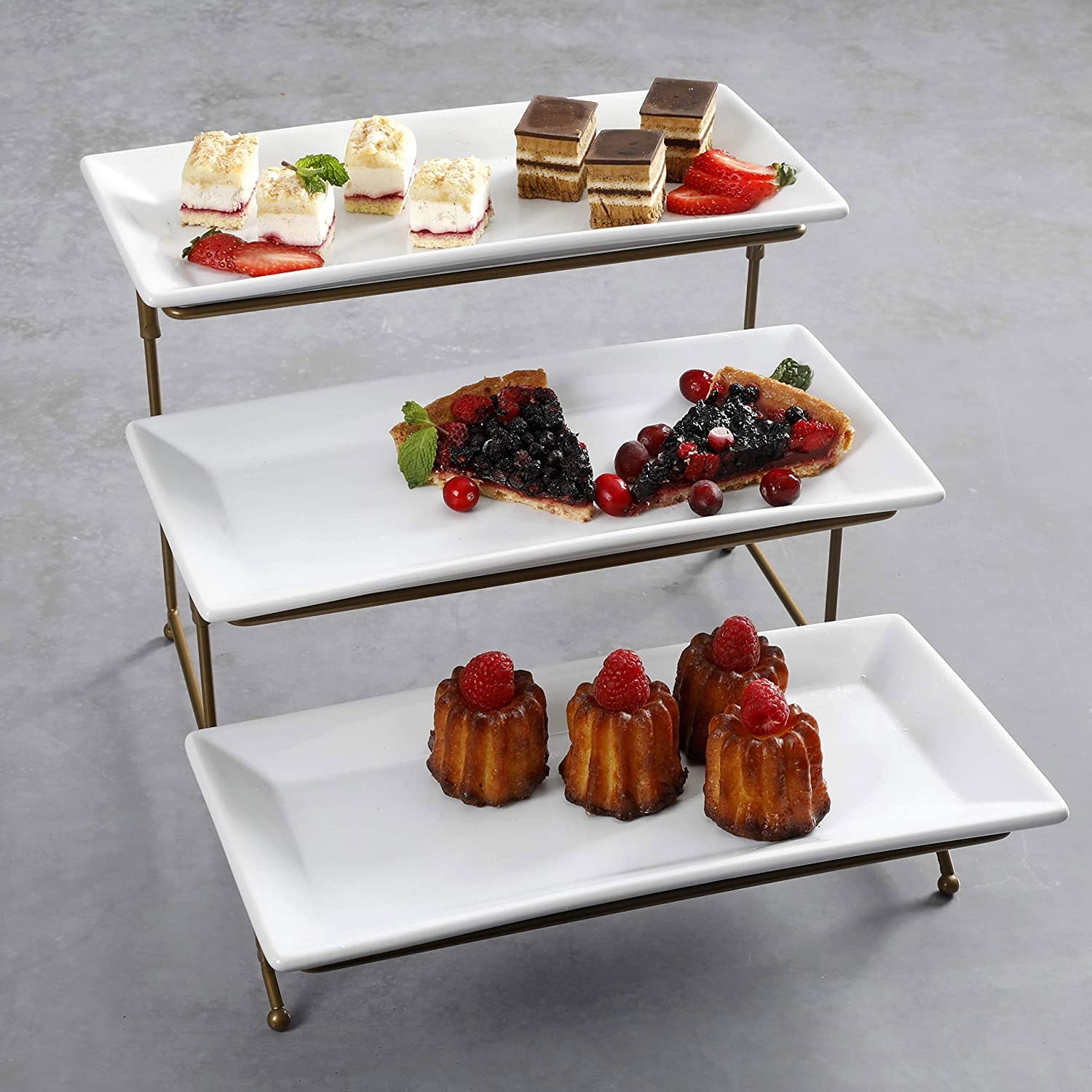 Gibson Elite Gracious Dining 3 Tiered Stand 9 H X 16 W X 17 D