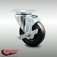thumbnail image 2 of 4 Inch SS Hard Rubber Wheel Swivel Top Plate Caster with Brake Service Caster, 2 of 2