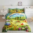 thumbnail image 1 of YST Camper King Bedding Sets Happy Camping Comforter Set,Rv Camper Accessories Bedding Comforter Sets Kids Rainbow Flower Bed Set Cute Butterfly Animal Quilted Comforter Spring Camper Themed, 1 of 6
