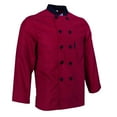 thumbnail image 6 of Chef Coat Jacket Unisex Uniform Kitchen Cooking Classic Design - Red M, 6 of 10