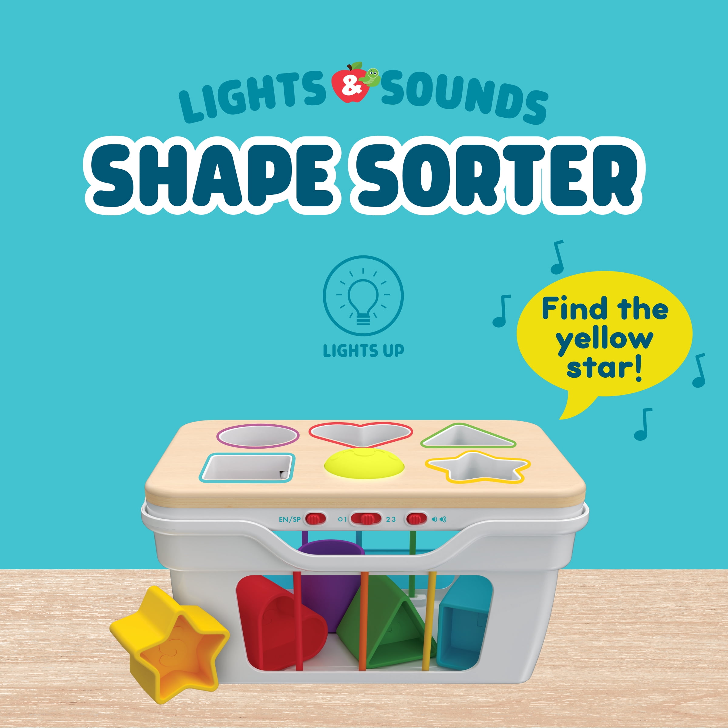 Chuckle & Roar Interactive Shape Sorter Toy with Lights & Sounds, Silicone Shapes, 3 Play Modes (Explore, Learn, Play), Educational Toddler Toy Ages 1-3+