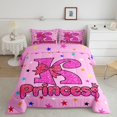 thumbnail image 2 of spefrowx Pink Glitter Letter K Print Full Size Comforter Sets, Princess Bow Crown Bedding Comforter Set, Pink Reversible, 3 Pieces, 1 Comforter and 2 Pillowcases, 2 of 6
