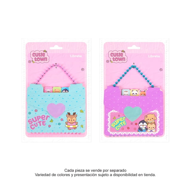 Libreta Prichos Cutie Town de Cartón Plástico Papel y Contactel Varios Modelos 1 Pieza