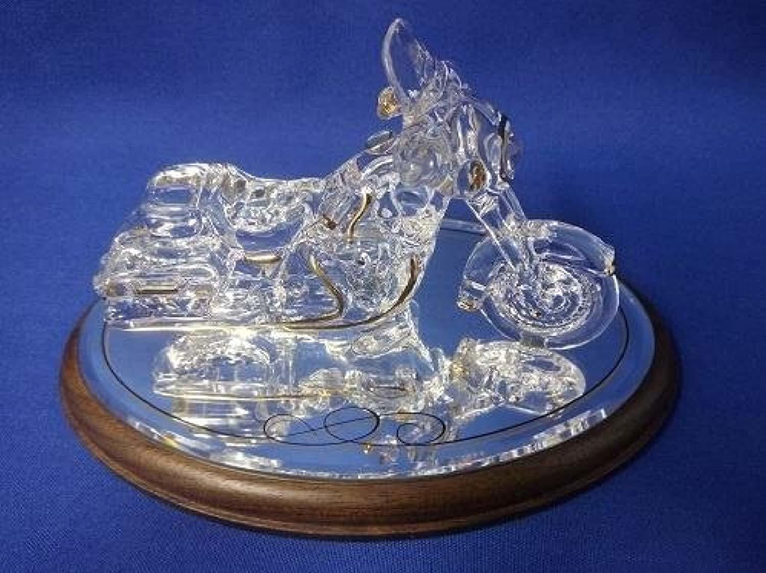 Glass Baron Motorcycle Big Cruiser Handcrafted Glass Figurine by