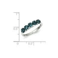 thumbnail image 2 of Solid 925 Sterling Silver Blue Diamond Ring Band Size 5 (.45 cttw.), 2 of 3