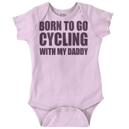 

Brisco Brands Born To Go Cycling With My Daddy Unisex Baby Bodysuits