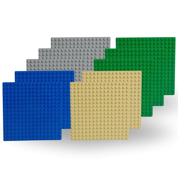 Brick Loot Custom Molded ABS Baseplate Bundle, Compatible with Major Brands, 10 pack, 5" by 5"