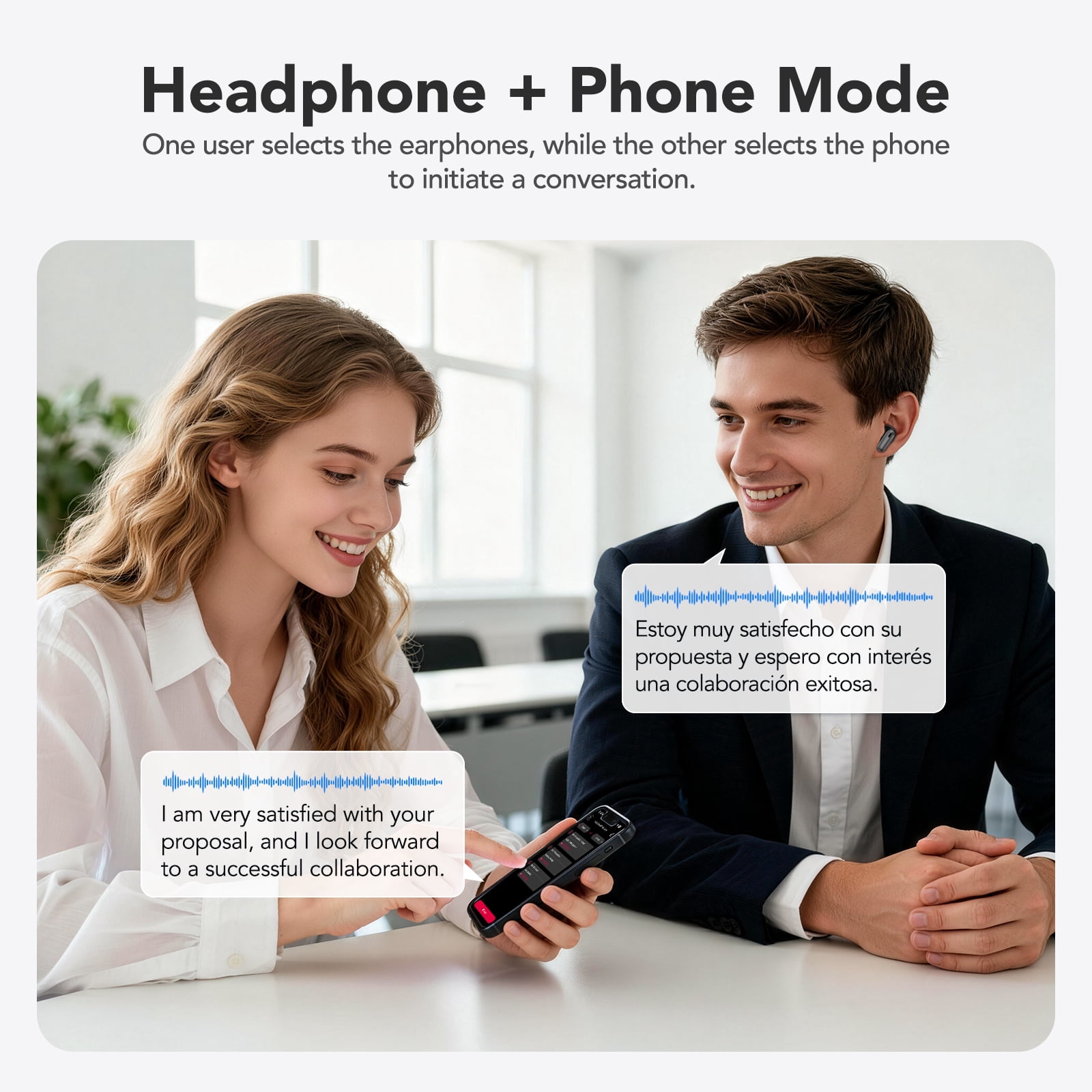 HTC NE68 Wireless Earbuds Touch Screen Bluetooth AI Translation Headphones 8 Modes to Cope with Various Scenarious Noise Cancelling Transparency Mode