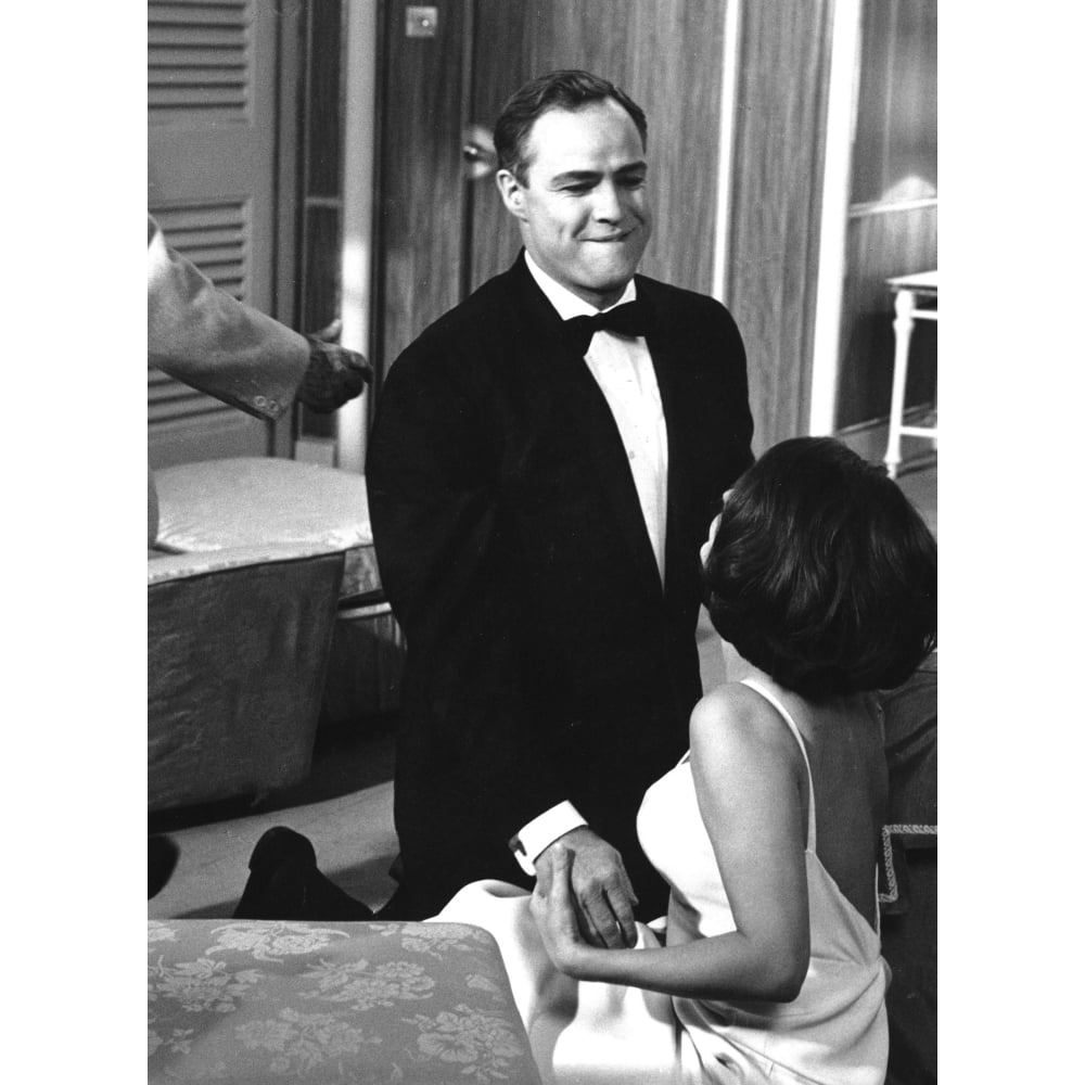 Film still featuring Marlon Brando and Sophia Loren in A Countess from
