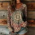 thumbnail image 3 of Aloohaidyvio Womens T Shirts Long Sleeve V Neck Basic Tee Casual Loose Fit Soft Tops, 3 of 3