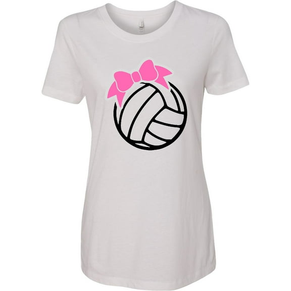 Inktastic Volleyball with Pink Bow Women's T-Shirt