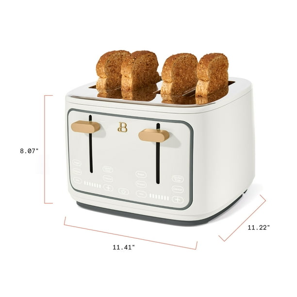 Beautiful 4-Slice Toaster with Touch-Activated Display, White