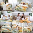 thumbnail image 5 of Vintage Poppy 4 Piece Duvet Cover Set Queen Size Orange Blue Yellow Floral Soft Bedding Set Comforter Cover, 1 Duvet Cover 1 Flat Sheets and 2 Pillowcases, 5 of 9