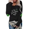 thumbnail image 3 of Women‘s Tops St Patricks Day Shirt Shamrock Long Sleeves Crew Neck Shirt for Women (Black M), 3 of 4