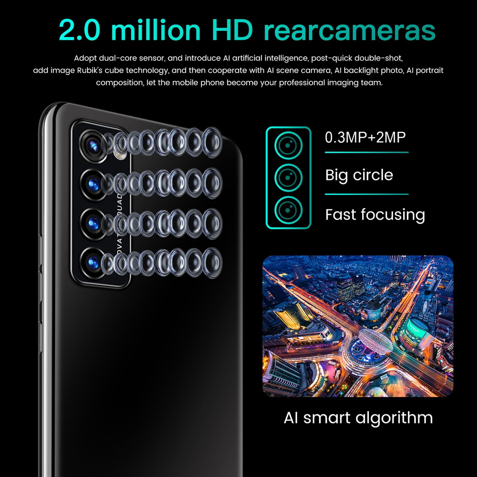 HOMBOTI Smart Phone Clearance Unlocked Phone Smartphone Rino4 Pro Android 4.4.2 512MB 4GB SIM Phone Finger Face ID 2200mAh 5.45 Inch Celular