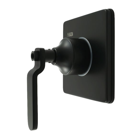 Kingston Brass KS3040KL Whitaker Single-Handle Three-Way Diverter Valve with Square Trim Kit in Matte Black