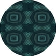 thumbnail image 1 of Ahgly Company Tapis Rond Lavable en Machine Intérieur Transitionnel Vert Sarcelle, 4 Pieds Rond, 1 of 7