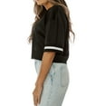 thumbnail image 3 of Women's Gameday Couture  Black Dallas Cowboys Mesh Fashion Cropped Jersey Top, 3 of 3