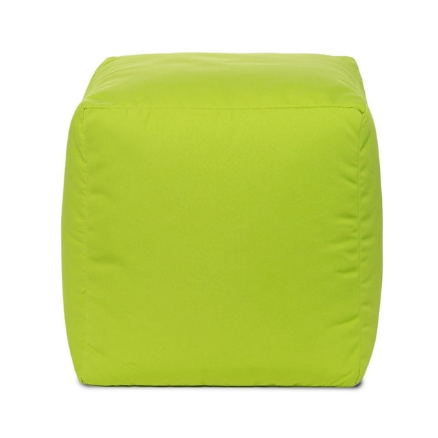 Pouf Gouchee Home Cube Soleil d'extérieur/d'intérieur vert – Pouf cube imperméable rembourré de billes de polystyrène, siège moderne et léger pour terrasse, patio ou salon