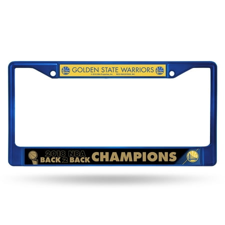 National Champions License Plate - Golden State Warriors Official NBA 2018 National Champions Blue License Plate Frame Chrome by Rico 389848