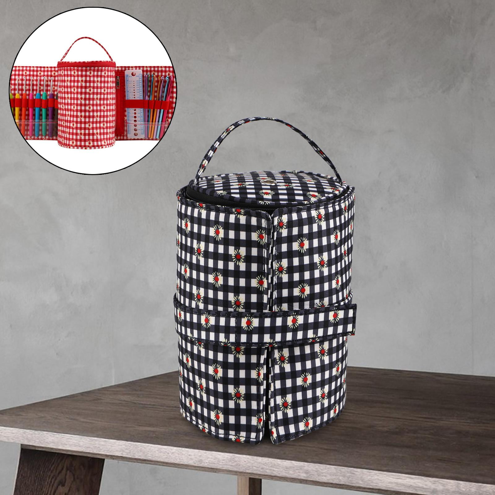 FVDPWYE Crochet Bag Crochet Hooks Storage Bag Lightweight Craft Organizer Zipper Closure Black