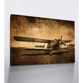 thumbnail image 2 of HFDF Vtage Fighter Plane Wall Art - Elderly Airplane Canvas Decor for Home Office 14x11inch Framed, 2 of 5