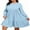 Ligth Green, variant on Cuteduck Women Plus Size Fall Casual Long Sleeve Dress Round Neck Tiered Knitted Flared Sleeve Midi Ruffle Dress 1X-5X