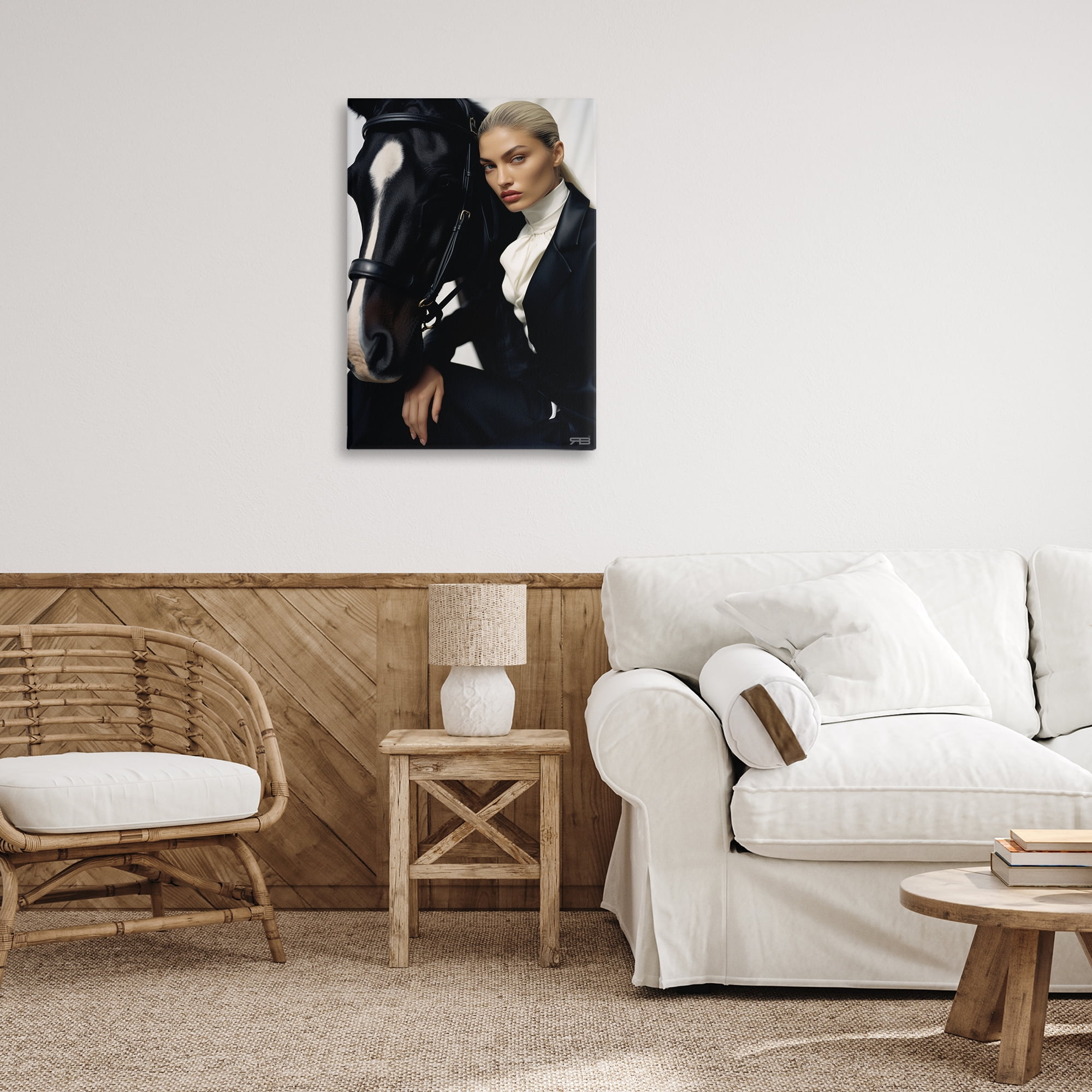 Stupell Industries Fashionable Equestrian Girl People Painting Wrapped Canvas Art Print Wall Art, 20 x 30