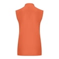 thumbnail image 6 of ManxiVoo Women Autumn Round Neck Check Pocket Short Sleeved Knitted Sweater Cropped Pullover Slim Sleeveless Turtleneck for Base Layer Comfort L Size Orange, 6 of 9