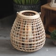 thumbnail image 2 of Rustic Bamboo Candle Holder Lantern Shape Ornament for Home Table 28x30cm, 2 of 7