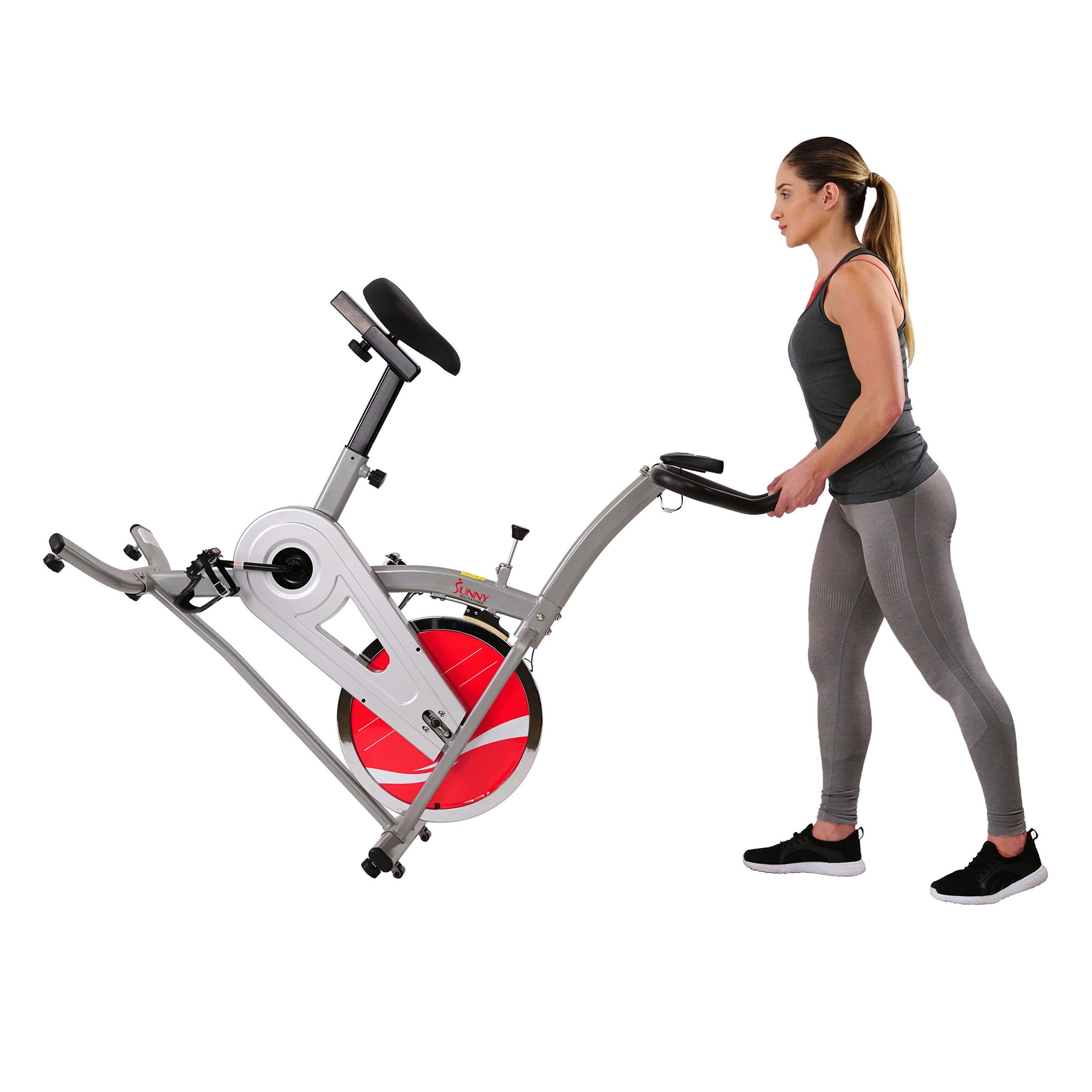 Sunny Health & Fitness Indoor Cycling Exercise Stationary Bike with Monitor and Flywheel Bike SF-B1203 