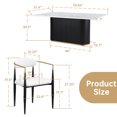 thumbnail image 4 of Morden Fort Modern Dining Table Set for 6, White Faux Marble Top Dining Table with 6 White Chairs for Kitchen, Dining Room, Restaurant, Conference Room, 4 of 7