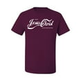 thumbnail image 2 of Wild Bobby, Enjoy Jesus Christ and Thou Shalt Never Thirst Coke Parody | Mens Inspirational/Christian Graphic T-Shirt, Maroon, Small, 2 of 3