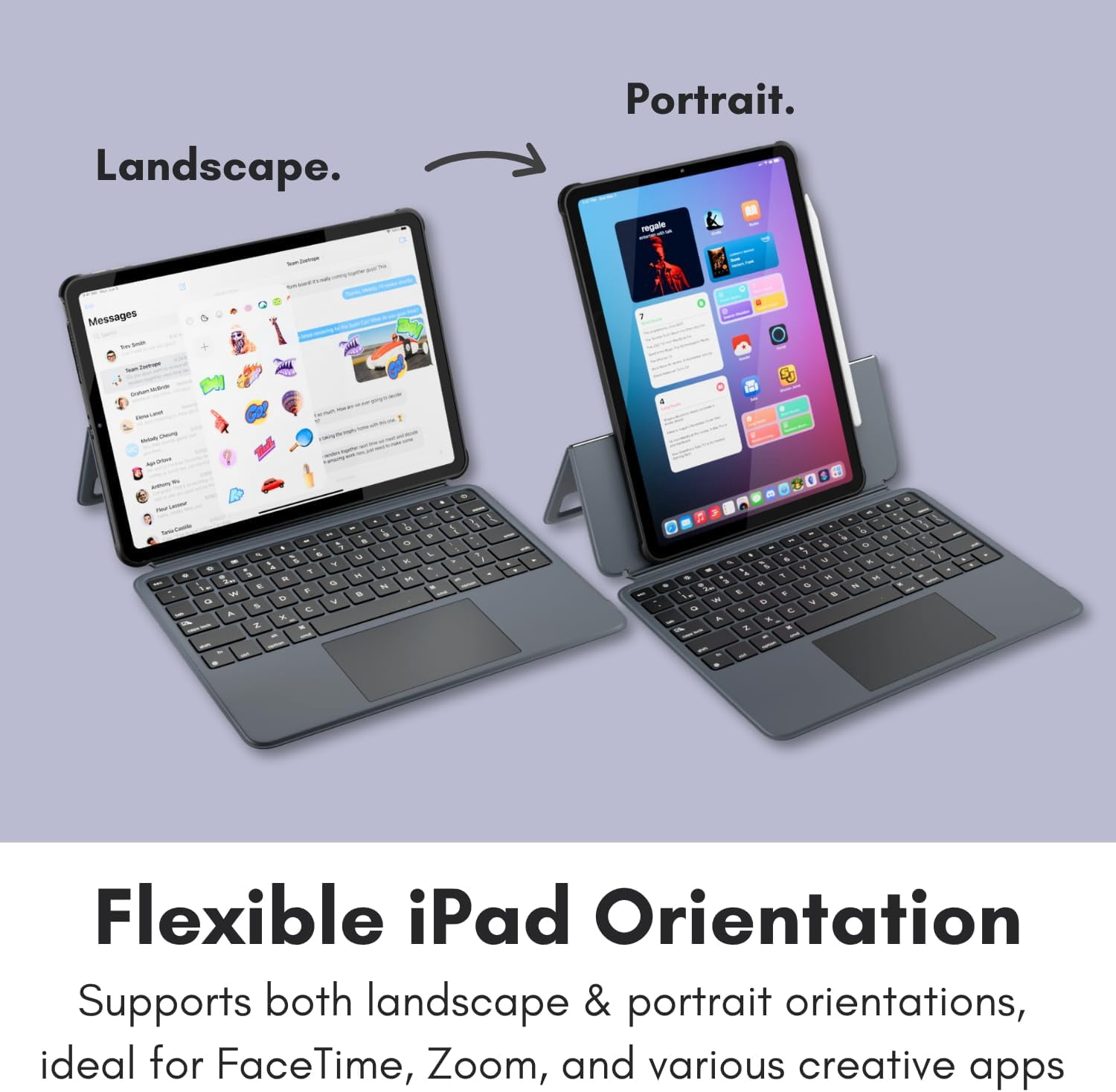 Macally iPad Air 11 Inch Case with Keyboard (M3,2025/M2,2024/2022/2020), iPad Pro 11 (M3 and Below) with Trackpad, Multi Angle View, Backlit Apple Pencil Holder【NOT for Pro 11 M4】