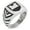 Silver, variant on Stainless Steel Castle Protection Coat of Arms Shield Chevron Pattern Biker Style Polished Ring