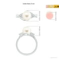 thumbnail image 5 of ANGARA Freshwater Cultured Pearl Bypass Ring with Diamond Trio in 14K White Gold for Women | June Birthstone, Birthday, Anniversary, Jewelry Gift for Women | Pearl Ring, 5 of 8