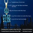 thumbnail image 2 of Gem Stone King 18K Yellow Gold Plated Silver London Blue Topaz Pendant Necklace for Women (6.30 Cttw, Gemstone November Birthstone, Cushion 10MM, Round 6MM), 2 of 5