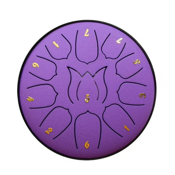 Hyasfey Steel Tongue Drum Compact Design Portable Easy to Use 11 Notes 6 Inches Rain Drum Musical Percussion Instrument