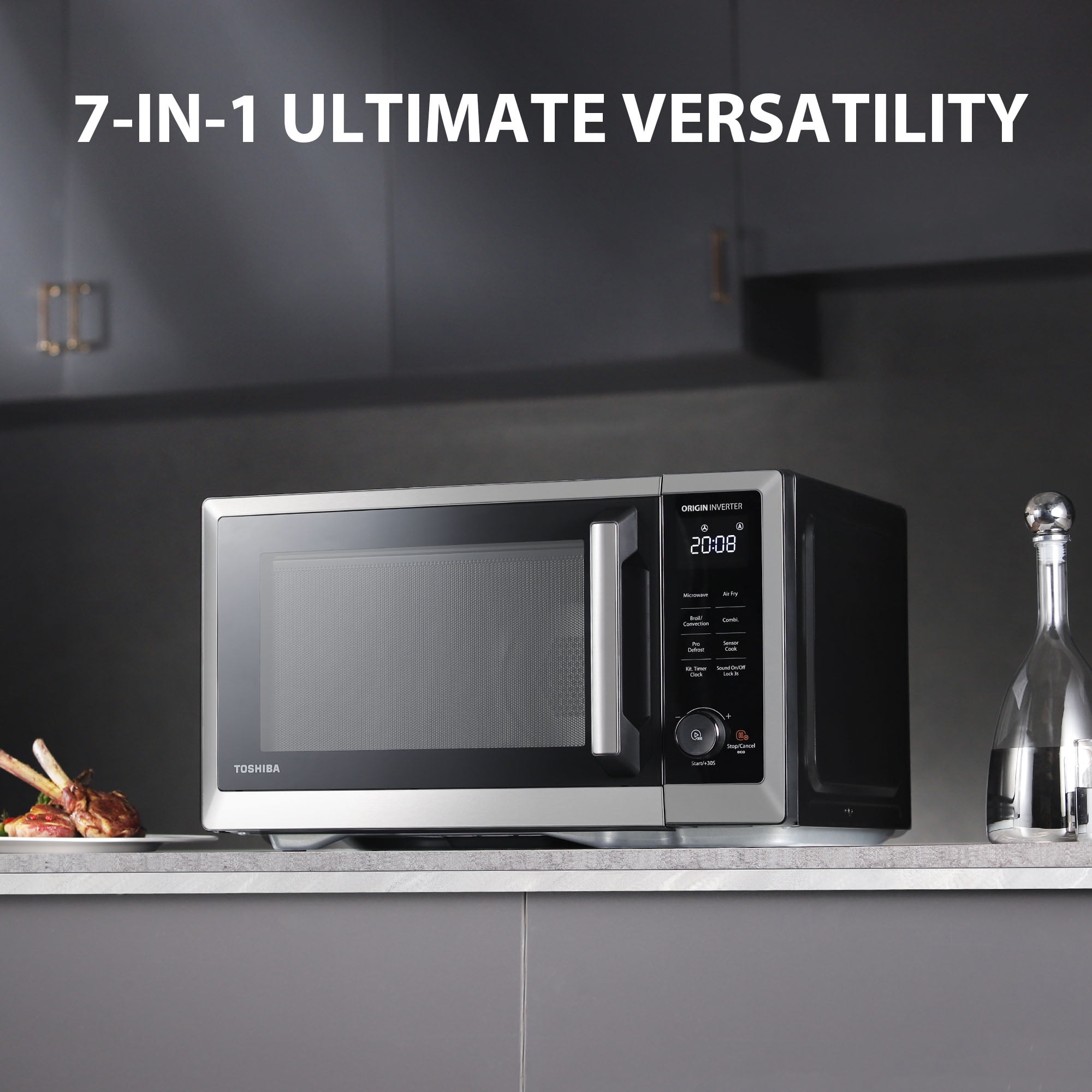 TOSHIBA 6-in-1 Inverter Microwave Oven Air Fryer Combo, MASTER Series  Countertop Microwave, Air Fryer, Broil, Convection, Speedy Combi, Even  Defrost