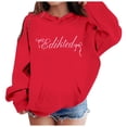 thumbnail image 2 of Weebloom Girls Bow Hoodie Long Sleeved With Printed Bow Tie Girls Sweatshirts 6-8 Years Red, 2 of 7