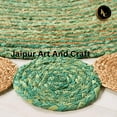 thumbnail image 3 of Jaipur Art And Craft Yellow with Beige Border Round Jute Area Rug Hand Braided Reversible Carpet for Home (4x4 Sq Ft), 3 of 5