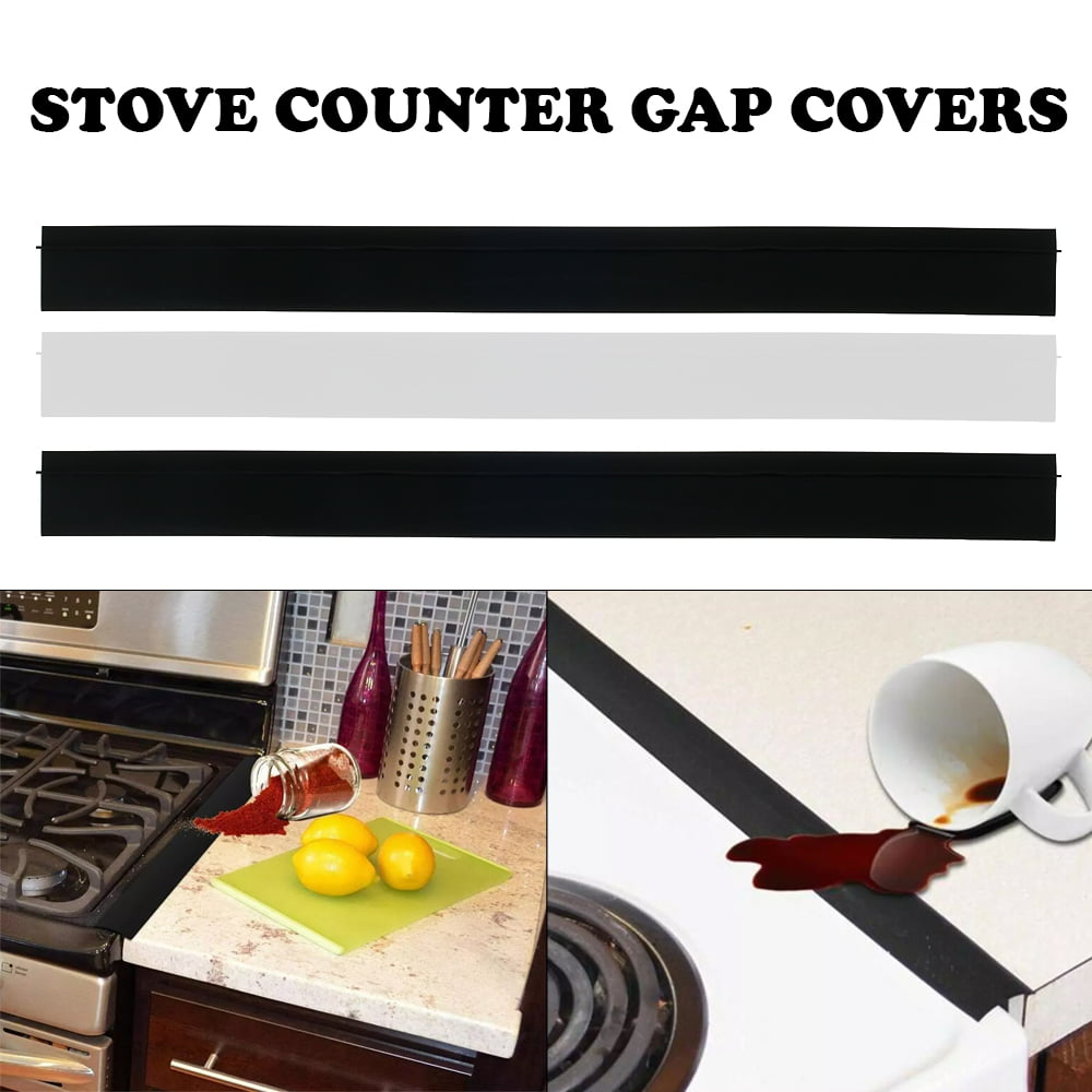 Kitchen silicone stove gap cover 21 inches / 25 inches filling for office equipment cabinets sealed kitchen counter for oil leakage 2 pieces heat-resistant 