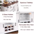 thumbnail image 5 of HELLONE 48” Farmhouse Buffet Cabinet, Sideboard with 3 Drawers, 2 Barn Doors, Wine & Glass Rack, Storage Shelves, Ideal for Dining Room, Kitchen, Living Room, White, 5 of 7