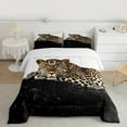 thumbnail image 2 of jejeloiu Wild Cheetah Queen Comforter Set,Woodland Animal Bedding Sets,Black Brown Bedding Comforter Set For Adults,Ultra Soft Home Decor Reversible,3 Pieces, 2 of 8